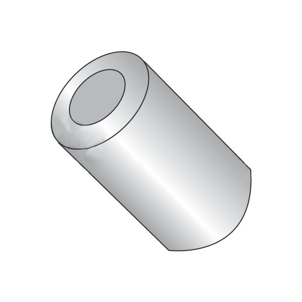 Newport Fasteners Round Spacer, 1/4 in Screw Size, Plain Aluminum, 5/8 in Overall Lg, 0.252 in Inside Dia, 1000 PK 508380 - main